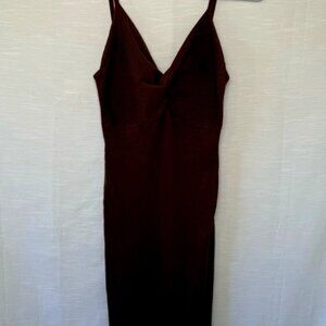 Ribbed Knit Dress in Brown